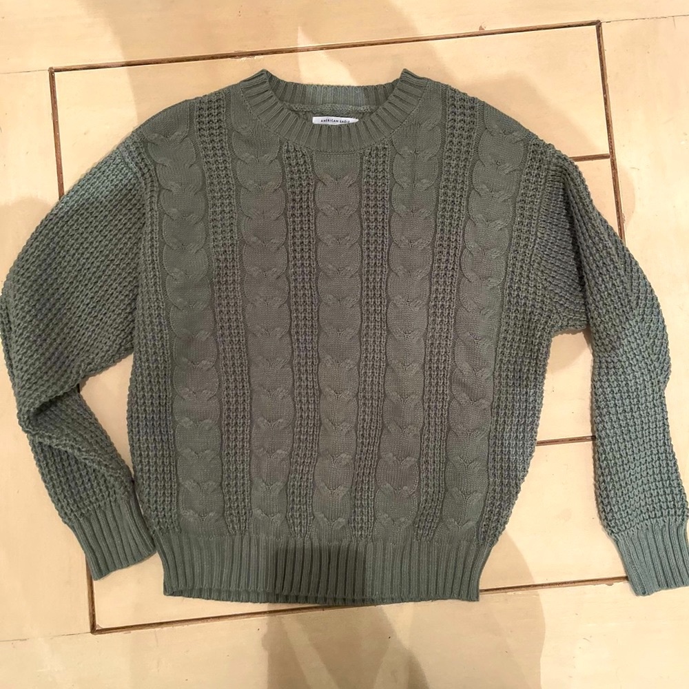 Girls green fishermen’s sweater